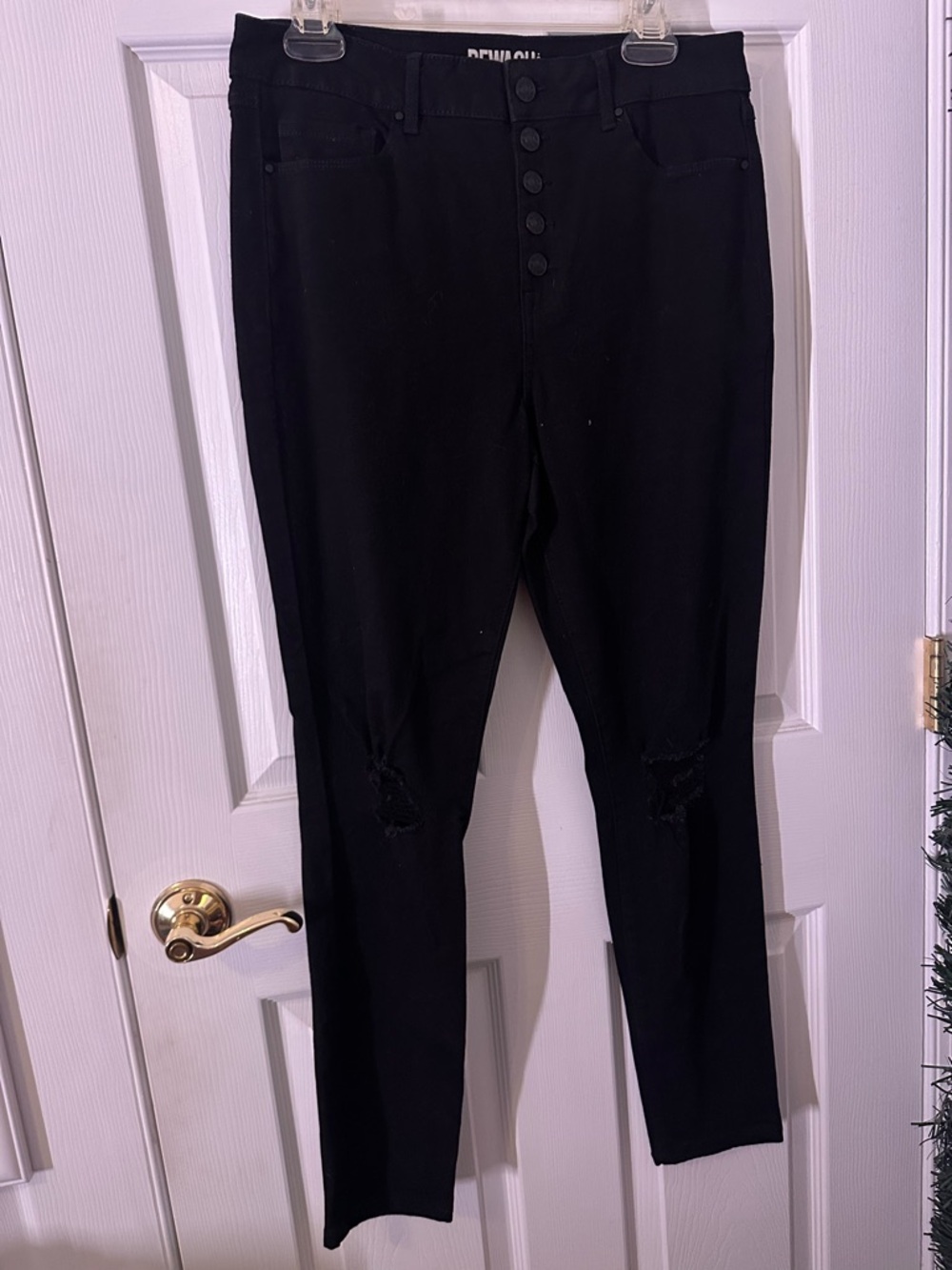 Rewash Black Men’s Button-Fly Jogger Pants